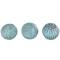 4" Blue Paper Mache Carved Decorative Ball Orbs Set